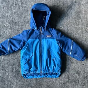 Patagonia Kids Winter Coat in Navy and Sky Blue